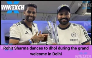 Rohit Sharma dances to dhol