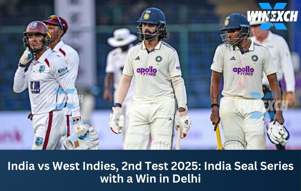 India vs West Indies 2nd Test 2025 as India secure series win in Delhi.