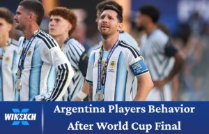 Argentina players reacting after the FIFA World Cup final defeat to Spain amid post-match controversy and sportsmanship debate.