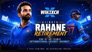 Ajinkya Rahane announcing his retirement after a successful international cricket career with India