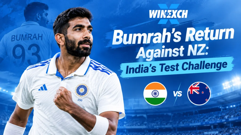 Jasprit Bumrah bowling for India in Test cricket ahead of the New Zealand series.